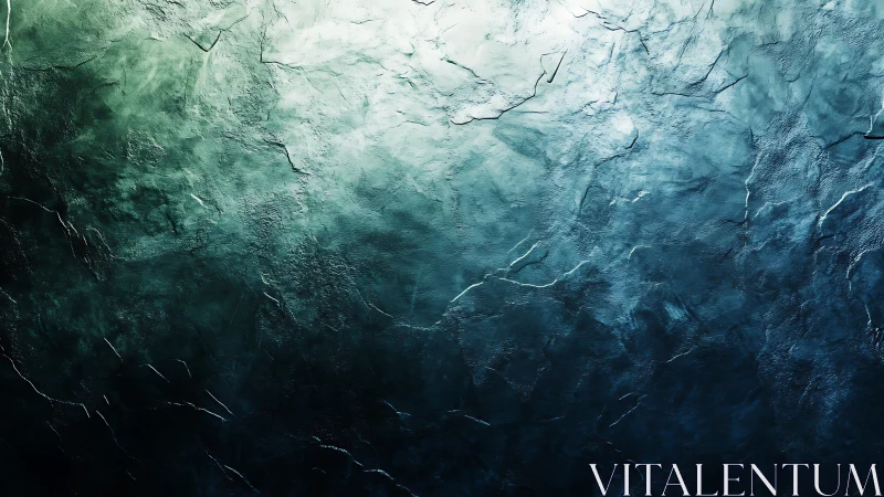 Whispering teal stoneface under glacial, moody lightfall.