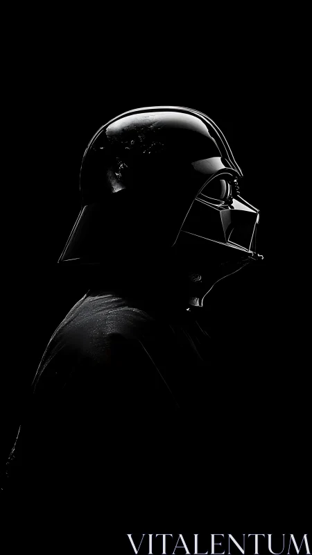 Midnight silhouette of a dark armored helm in cold starlight.