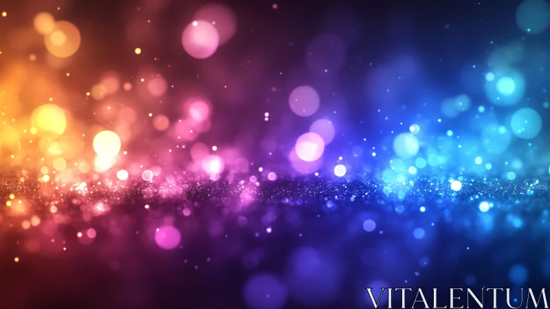Vibrant multicolored bokeh lights in dreamy abstract background.