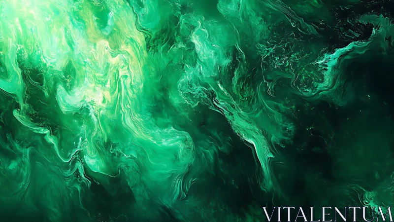 Emerald currents swirling through a dreamy cosmic tide.
