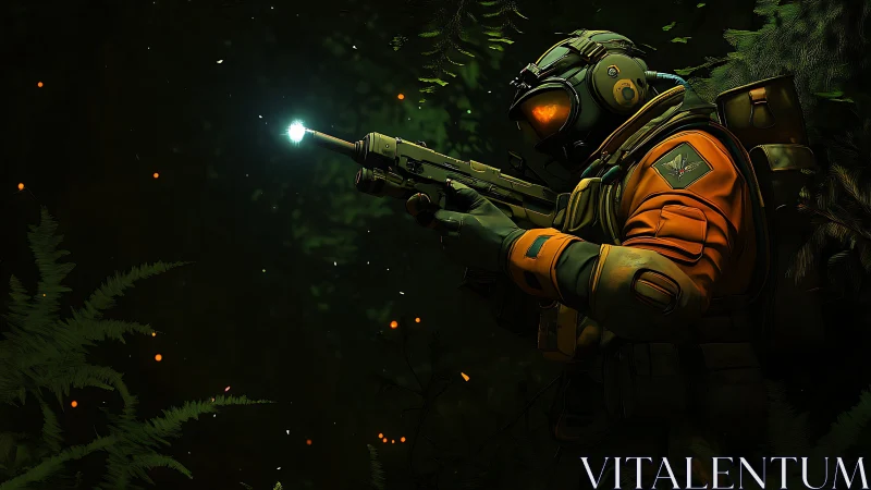 Jungle dusk listens as a lone space ranger traces fireflies