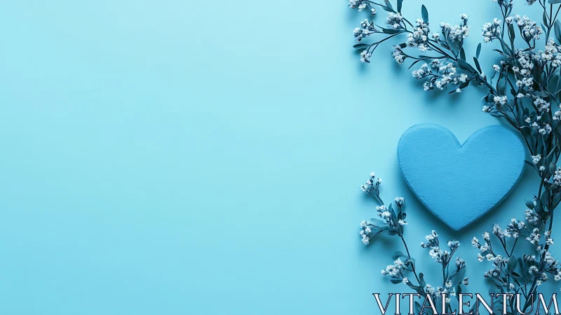 Monochromatic Heart: Floral Composition in Minimalist Design.