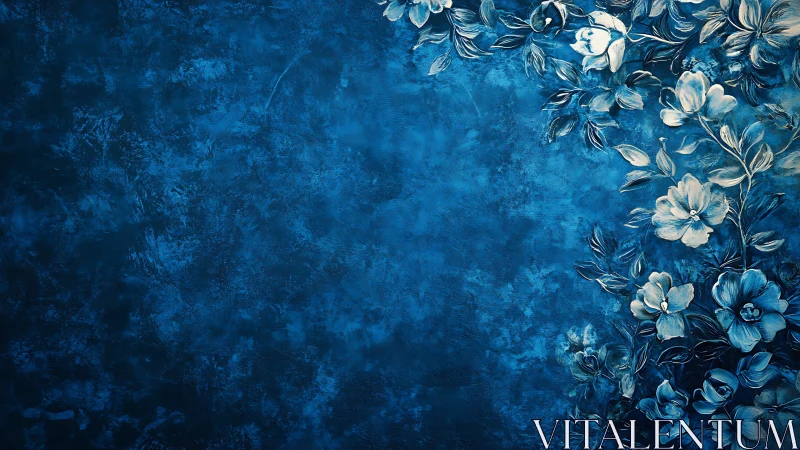 Ethereal Blooms on Deep Blue.