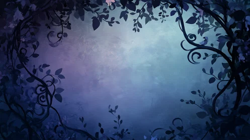 Enchanted twilight vines frame a soft mystical clearing.
