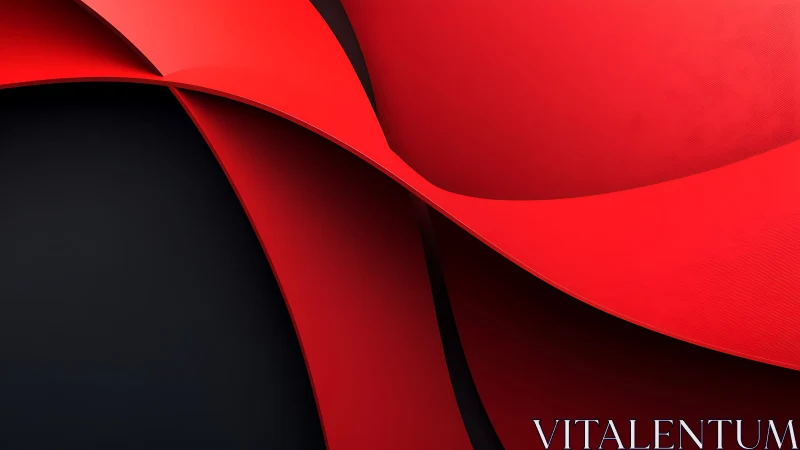 Abstract red and black curved shapes in modern digital art style.