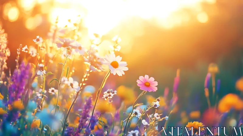 Golden Hour Garden: Radiant Blooms Dance Through Luminous Warmth.