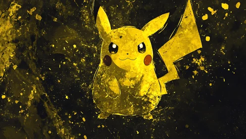 Electric yellow creature splashed in playful cosmic paint.