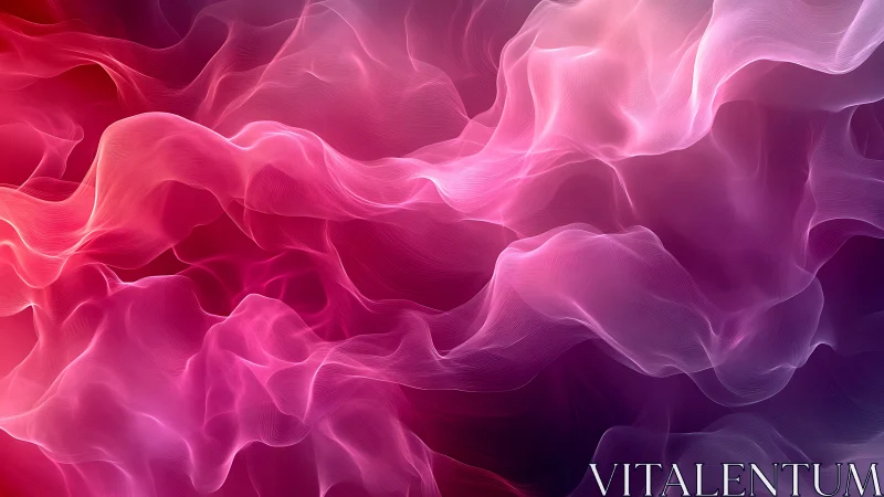 Pink abstract flowing waves form luminous fluid field.