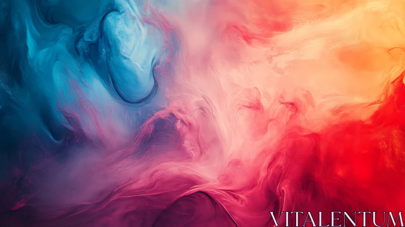 Prismatic nebula swirls merging cool cyan and warm fire tones.