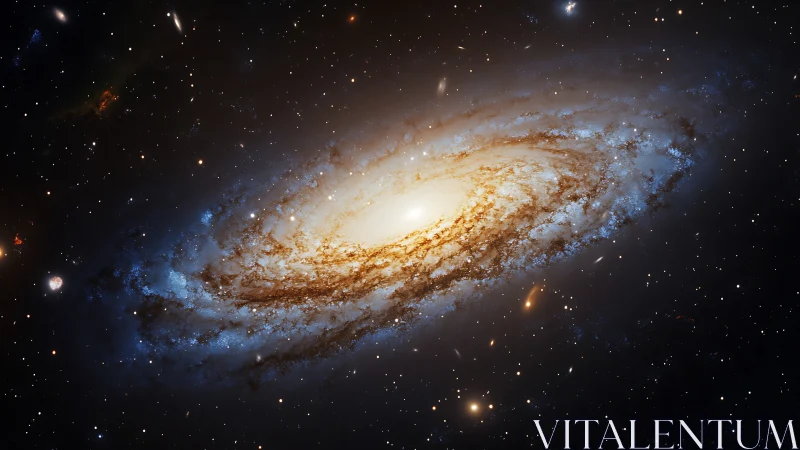 Spiral galaxy structure in photorealistic deep-space rendering.