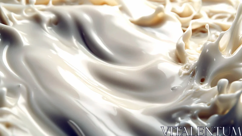 Creamy fluid splash macro with flowing sculpted waves.