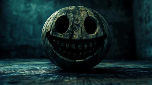 Grinning cellar pumpkin orb with deliciously wicked smile.