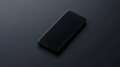 Modern smartphone on dark minimalist background, sleek and elegant style.