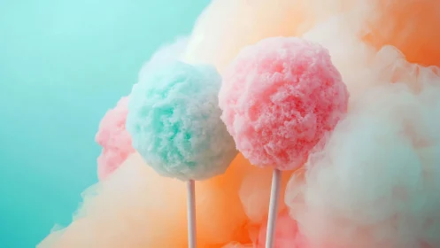 Cotton Candy Dreamscape: Pastel Sugar Spheres Afloat.
