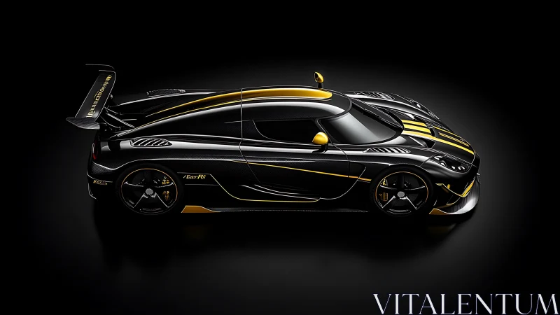 Sleek black and yellow hypercar glows with bold racing energy