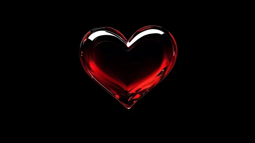 Glowing Red Heart Shining with Radiant Love and Warmth
