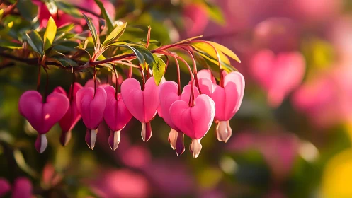 Heart-Shaped Blooms Dancing in Gentle Light.