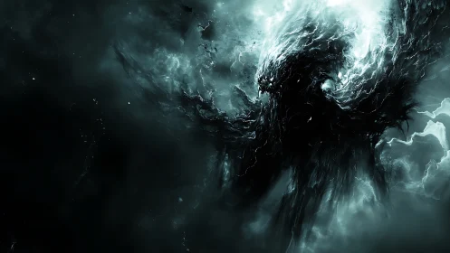 Voidborn shadow wraith rising through swirling stormlight.