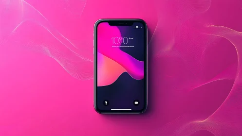 Vibrant iPhone Glowing in Magenta Paradise.