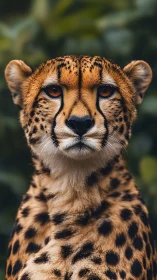 Cheetah portrait captures intense amber gaze in nature.