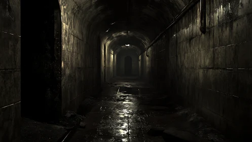 Dripping tunnel of echoes under one tired flickering light.