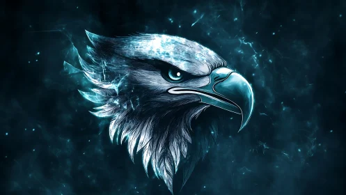 Digital side-profile illustration of stylized eagle head.