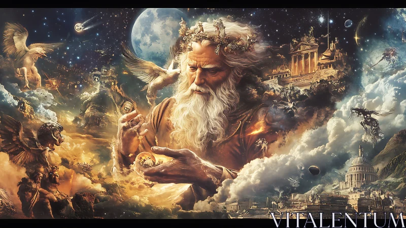 Cosmic architect cradles newborn worlds in stormlit starlight