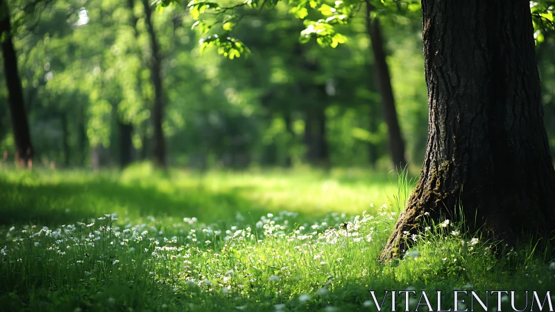 Verdant Cathedral: Where Ancient Bark Meets Wildflower Dreams.