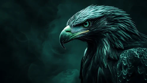 Majestic Eagle Portrait in Dark Fantasy Art Style.