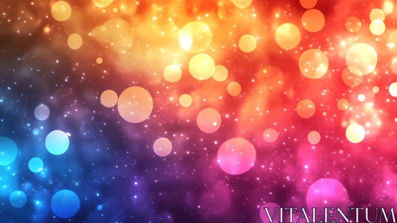 Bokeh spectrum field with luminous circular overlays design.