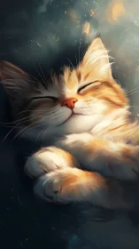 Serene Felid Portrait with Luminous Backlighting and Soft Volumetric Rendering.