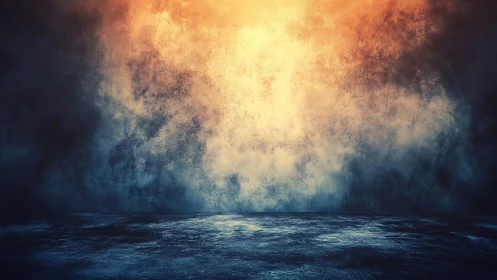 Glowing textured wall meets moody floor in a quiet dream space