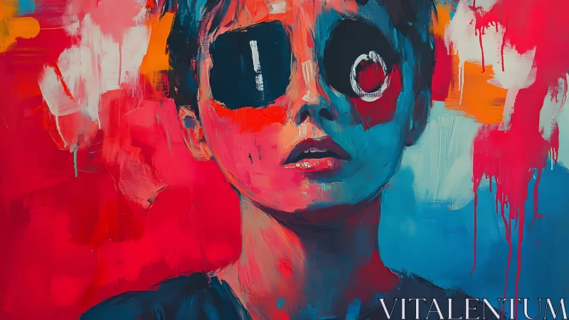 Glitch-eyed dreamer adrift in neon sorrow and paint storms.