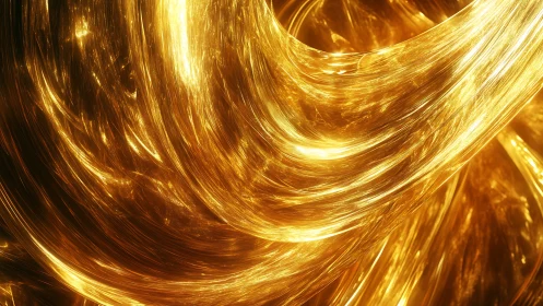 Highly reflective golden fluid ribbons exhibit dynamic specular flow