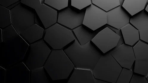 Minimal black 3D polygonal surface with soft reflections.