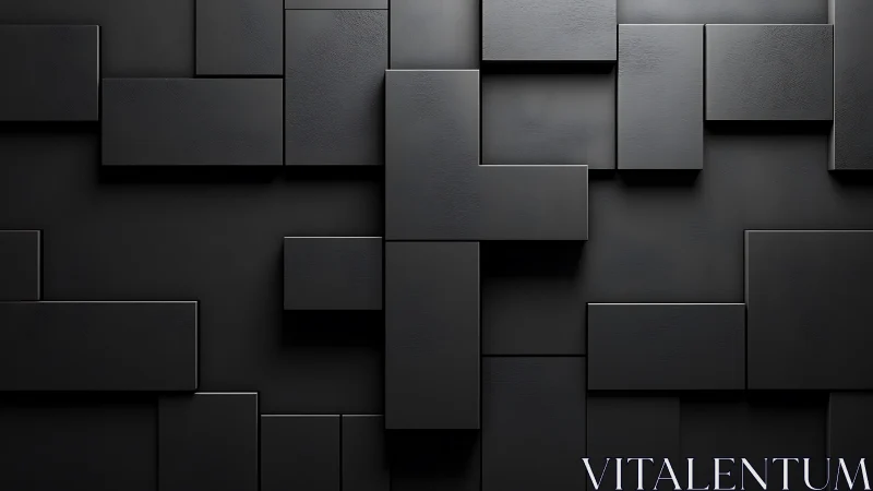 Shadowboxed geometry plays midnight Tetris on charcoal walls.