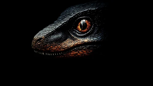 Piercing raptor gaze emerging from deep shadowed darkness.