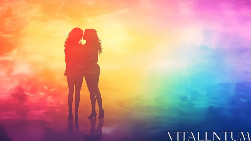 Two figures silhouetted against gradient background.