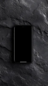 Smartphone on Textured Dark Surface Minimalist Study