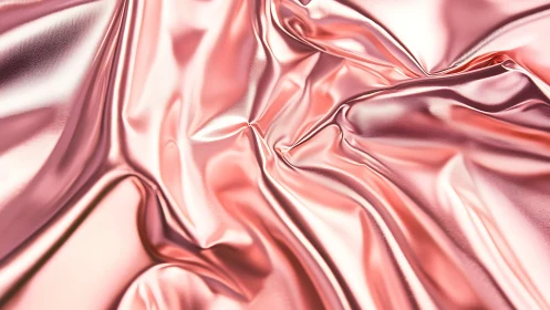 Metallic rose fabric folds reflect soft diffused light
