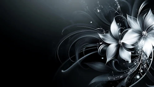 Luminous Blooms Dance in Darkness.