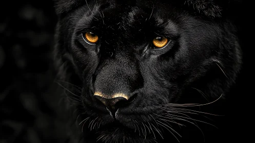 Obsidian Gaze: Panther's Golden-Eyed Intensity.