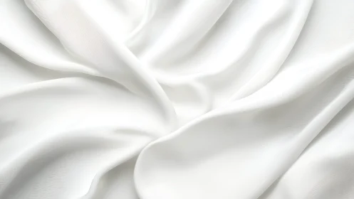 Soft White Silk Fabric with Elegant Gentle Folds, Minimalist Style.