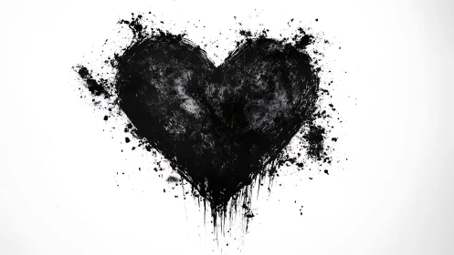 Fractured Heart Dissolving in Darkness and Splatter