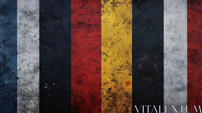 Weathered vertical stripes in tricolor grunge industrial palette