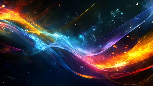 Chromatic energy streams arc across a deep cosmic field