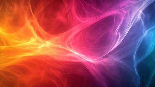 Glowing rainbow swirls of light in a dreamy abstract sky.