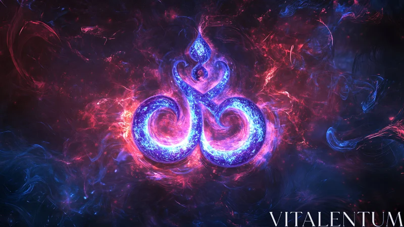 Neon cosmic sigil in luminous fractal energy field.