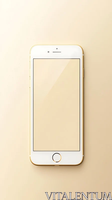 White Gold iPhone Mockup on Neutral Background.
