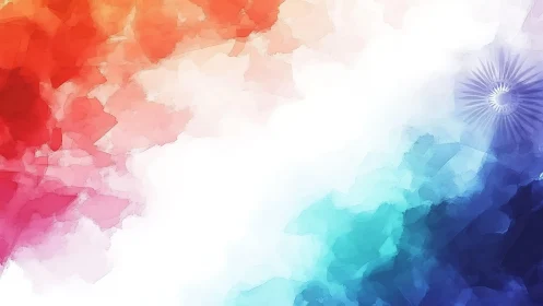 Abstract Indian Flag Watercolor Art with Ashoka Chakra Detail.